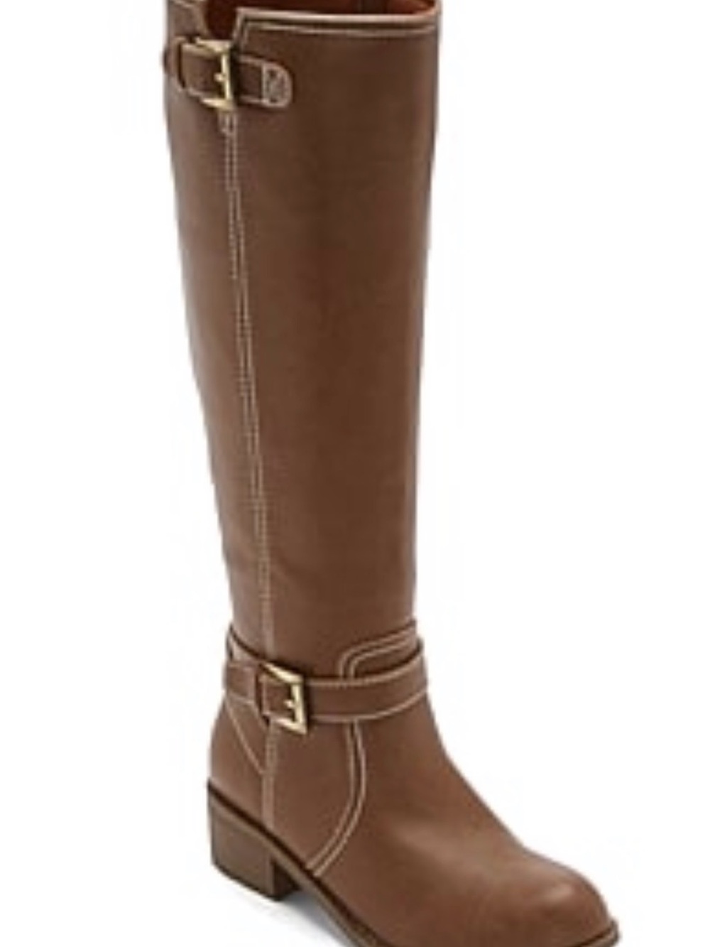 St. John's Bay Chestnut Brown Knee-High Buckle Riding Boots